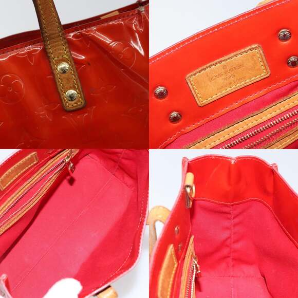 LOUIS VUITTON Monogram Vernis Reade PM Hand Bag Red Rouge M91088 - Picture 11 of 13